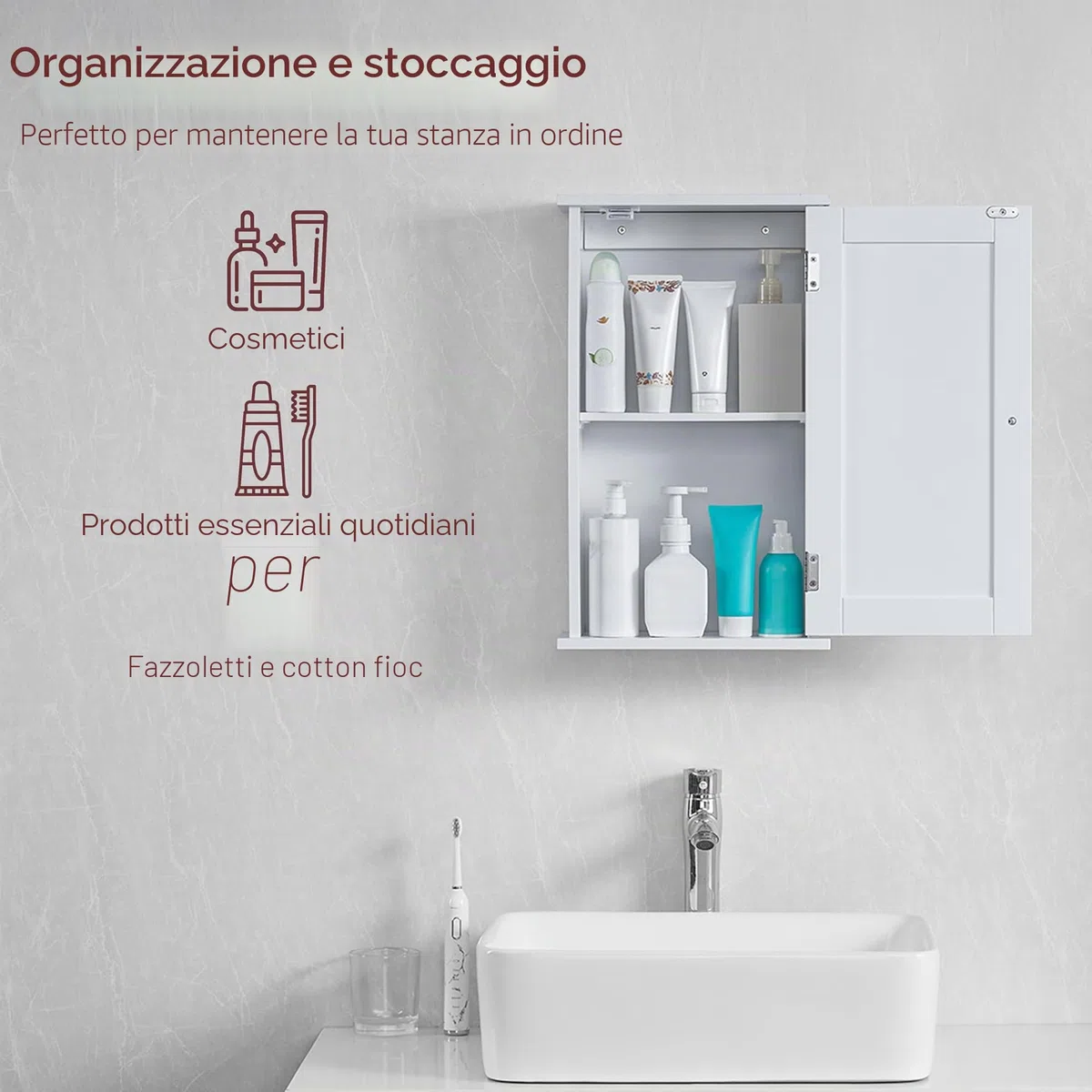 Bath Vida Priano - Armadietto pensile con porta, bagno, bagno