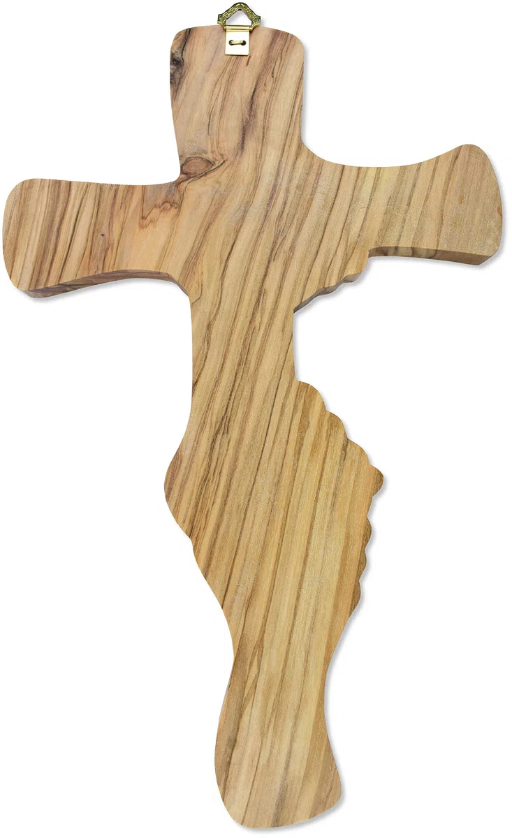 Proposte Religiose Croce dell'Amicizia da Parete in Legno di Olivo Artigianale - Cm 17x28