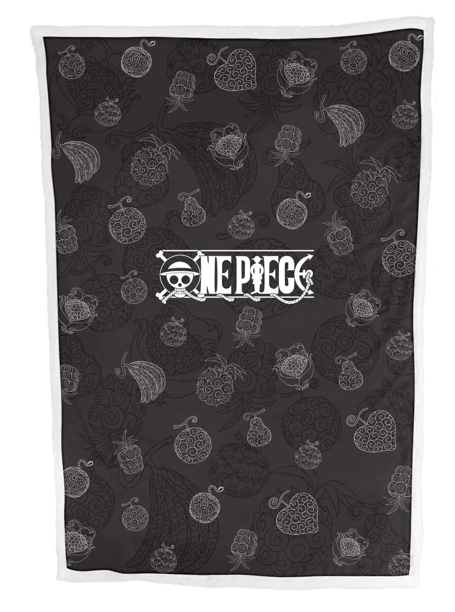 Hômadict PLAID SHERPA 100X150 CM ONE PIECE DEMON FRUITS BLACK