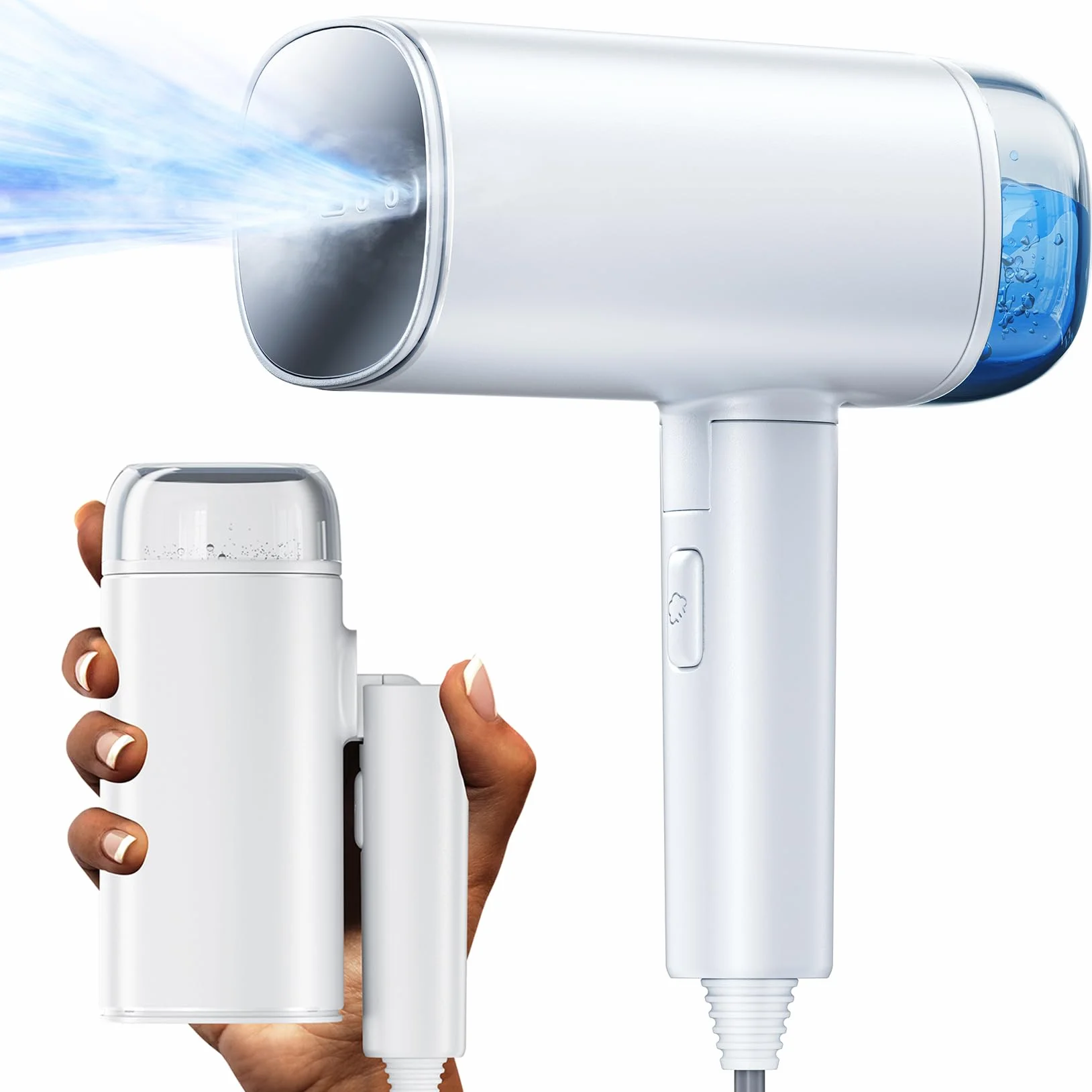 Vaporizzatore per abbigliamento, piroscafo pieghevole e portatile, riscaldamento rapido 30 secondi, vaporizzatore per vestiti, con serbatoio d'acqua da 170 ml, vapore a mano per casa e viaggi