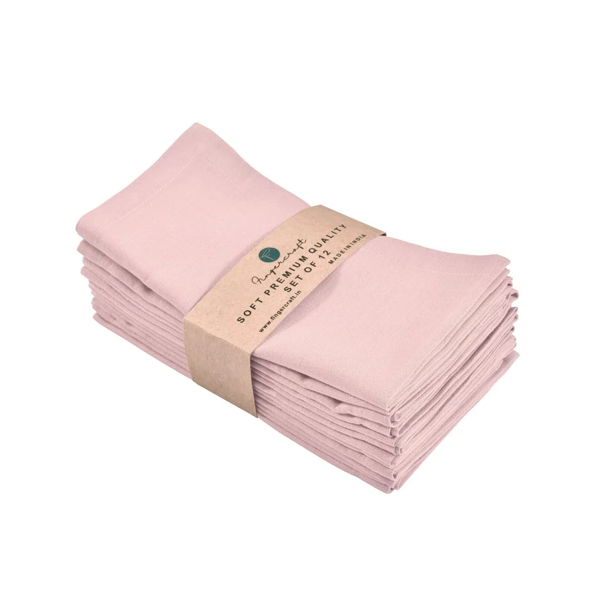 FINGERCRAFT Tovaglioli Di Stoffa Lavabili In Tessuto Di Cotone E Lino, Confezione Da 12 Fard, Qualità Premium, Angoli Smussati Per L'uso Quotidiano I tovaglioli sono Rosa Antico Prelavato