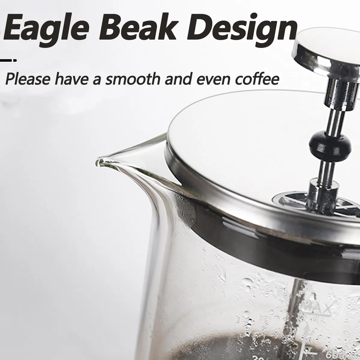 Caffettiera francese da 2 tazze, per filtrare caffè, tè sfuso e schiuma di latte, con triplo filtro in acciaio inox, piccola pressa per tè in vetro borosilicato resistente al calore