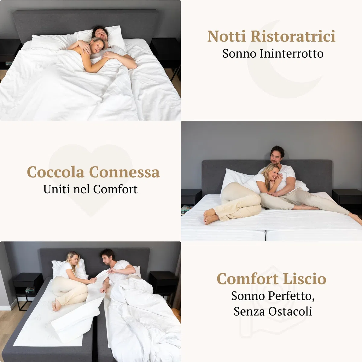 Bedbinder DeLuxe Unisci Materassi Singoli in Matrimoniale - Fascia per Unire Due Materassi Singoli 80 cm - Ferma Materasso per Rete a Doghe e Blocca Materasso - Giunzione Piatta e Invisibile