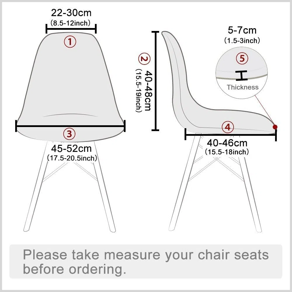 Coprisedie scandinave da Pranzo Fodera per Sedia scandinava per Sala da Pranzo Fodere Coprisedia scandinave a Forma Curva Coprisedia Elasticizzati 6 Pezzi Verde Scuro