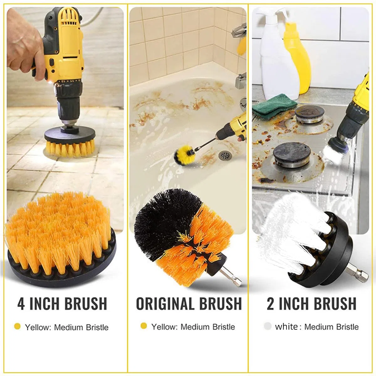 17 spazzole abrasive e spugna con asta lunga allungabile, multiuso, per fughe, superfici del bagno, lavabo, pavimento, lavabo, lavabo, lavabo, accessori per la pulizia del lavandino