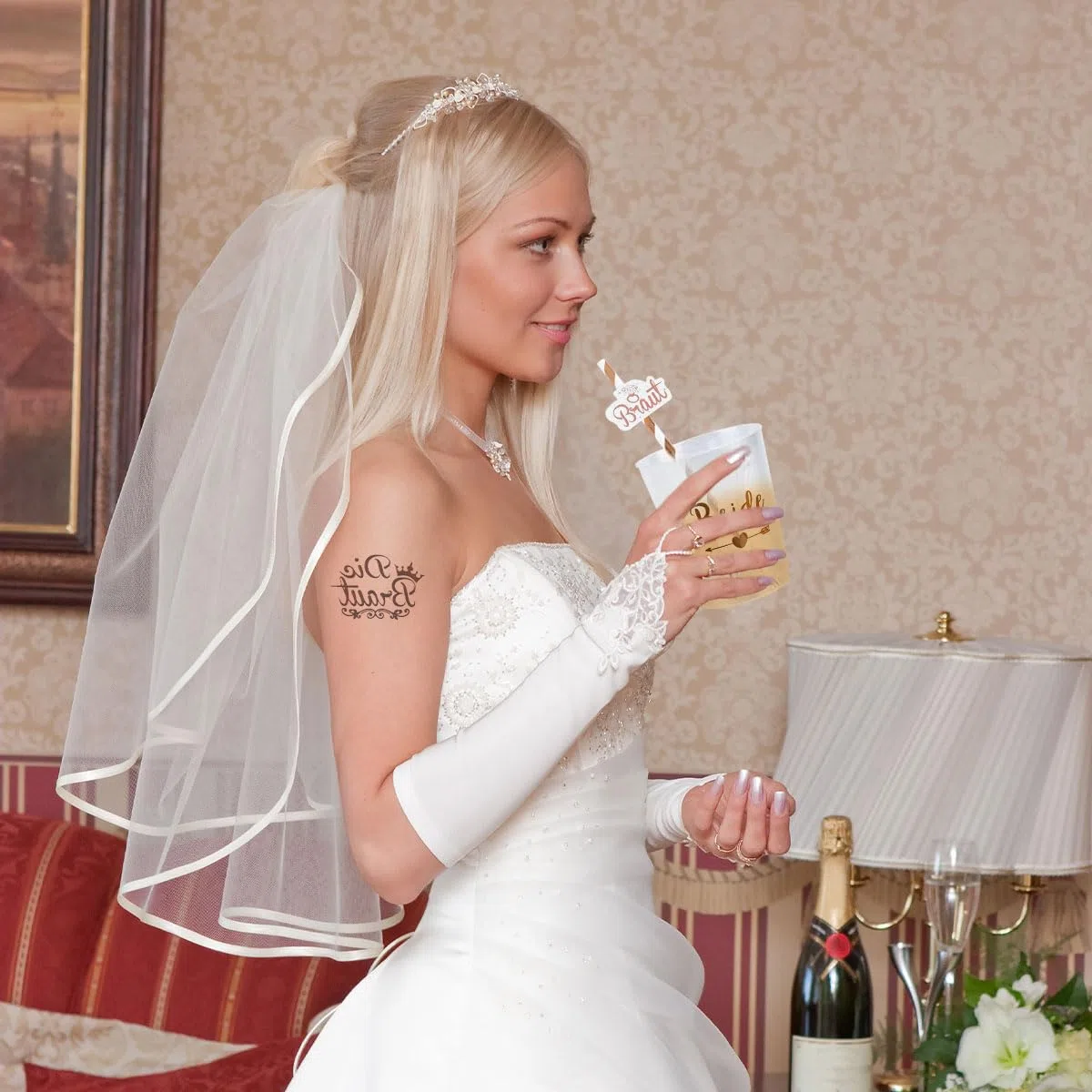 Gadget Sposa to Be Kit, Accessori Velo Sposa Decorazione, Addio al Nubilat per La Notte Delle Ragazze, Gadget per Addio al Nubilato Adesivi per Addio al Nubilato per Feste Nuziali