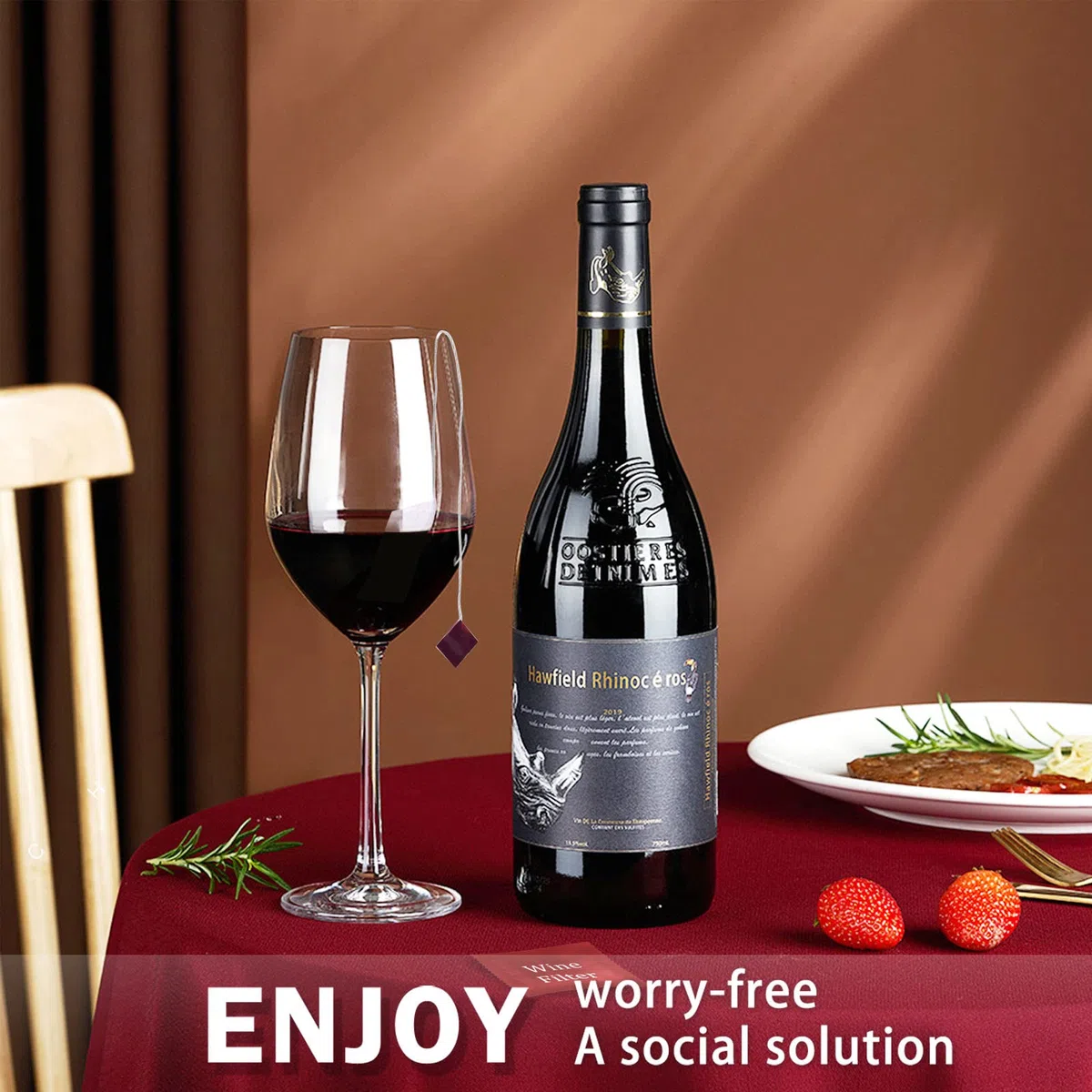 Filtro per vino solfito istamina purificatore: rimozione filtri vino istamine solfito – Allevia mal di testa prevenire la sensibilità del vino (12 confezioni)