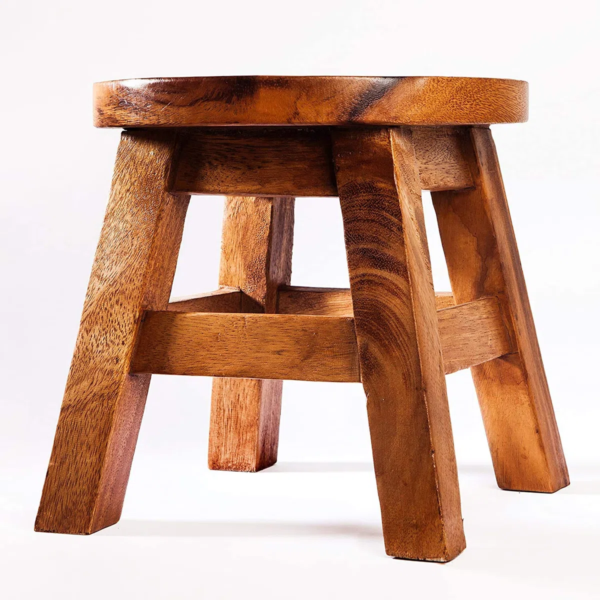 FairEntry Sgabello per bambini in legno massiccio con motivo pesce pagliaccio, altezza della seduta 25 cm