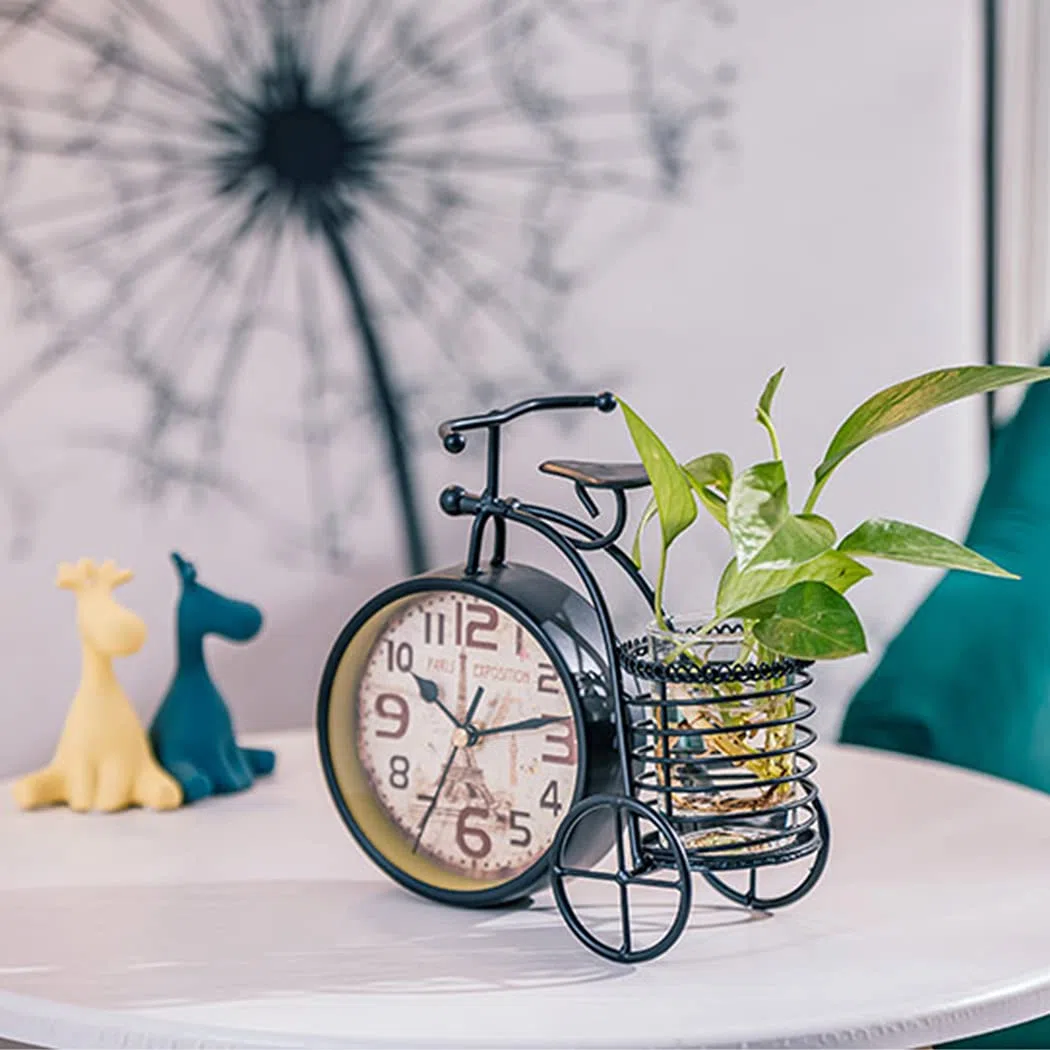 Orologio da tavolo da bicicletta alla moda creativo in ferro metallo silenzioso orologio da tavolo soggiorno camera da letto decorazione
