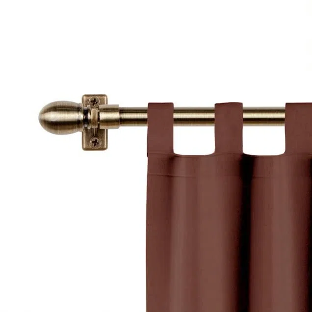 Mardom - Mini asta per tende ovale, allungabile, 120-200 cm, per tende a pannello, asta per tenda con supporto per bastone, asta regolabile con accessori (ottone anticato)