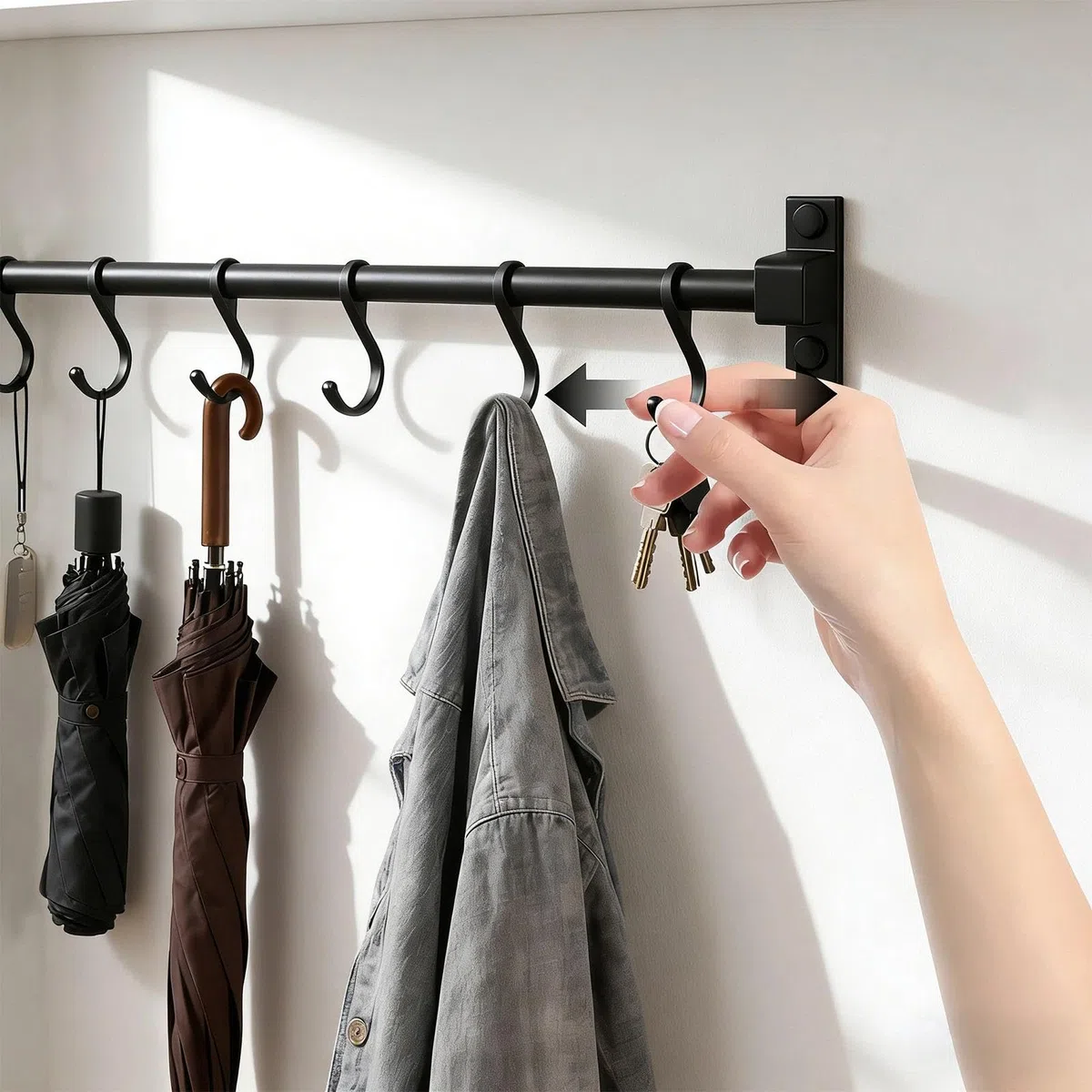 Barra Portautensili Cucina 80 cm, Alluminio Barra Appendi Utensili da Cucine, Appendi Mestoli da Cucina con 12 Ganci Rimovibili, Multifunzione Gancio, per Cucchiai, Taglieri, Forbici