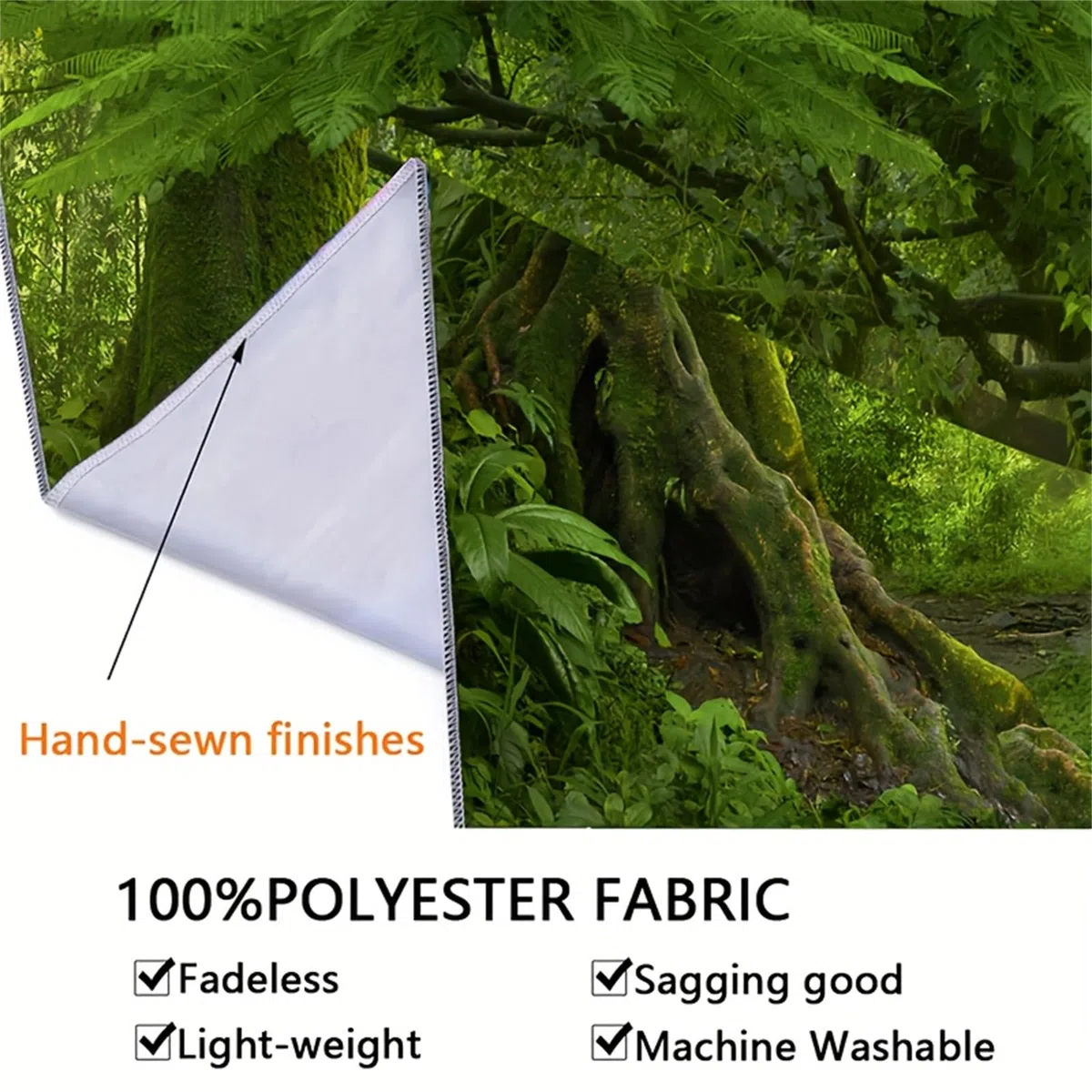 Arsey Arazzo da parete con albero e foresta, decorazione da parete, decorazione per camera da letto, verde, extra grande, 300 x 180 cm
