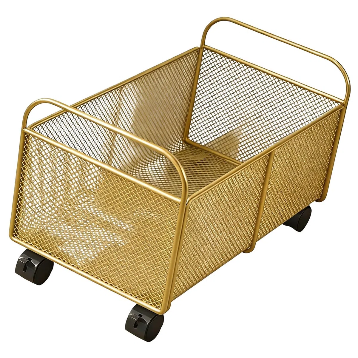 rockible Carrello Portadocumenti con Ruote, Carrello portaoggetti Multiuso, Durevole, Organizer Portatile sotto la scrivania per Libri di Artigianato, Sala, Oro, Piccolo