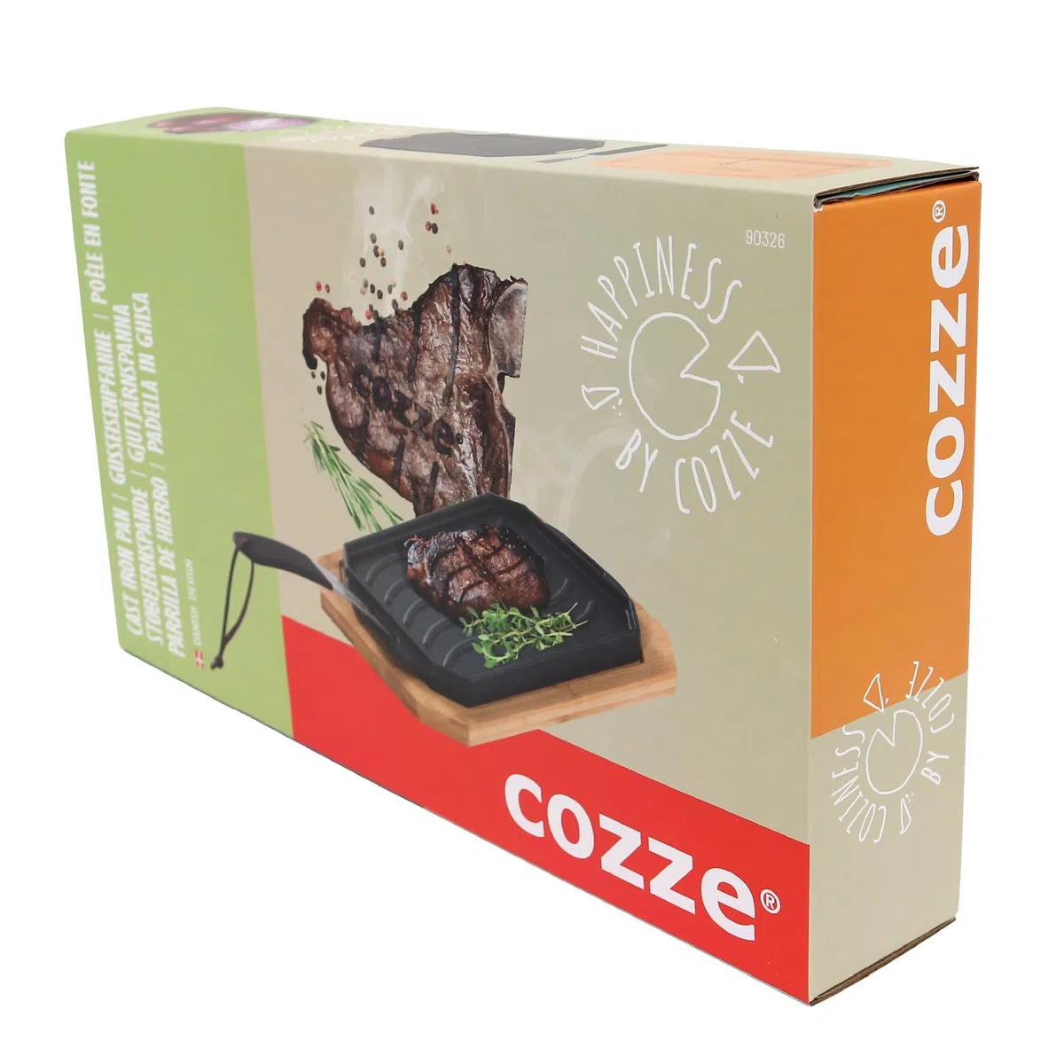 Millarco Padella reversibile in ghisa Cozze® con vassoio in legno 165x330 mm