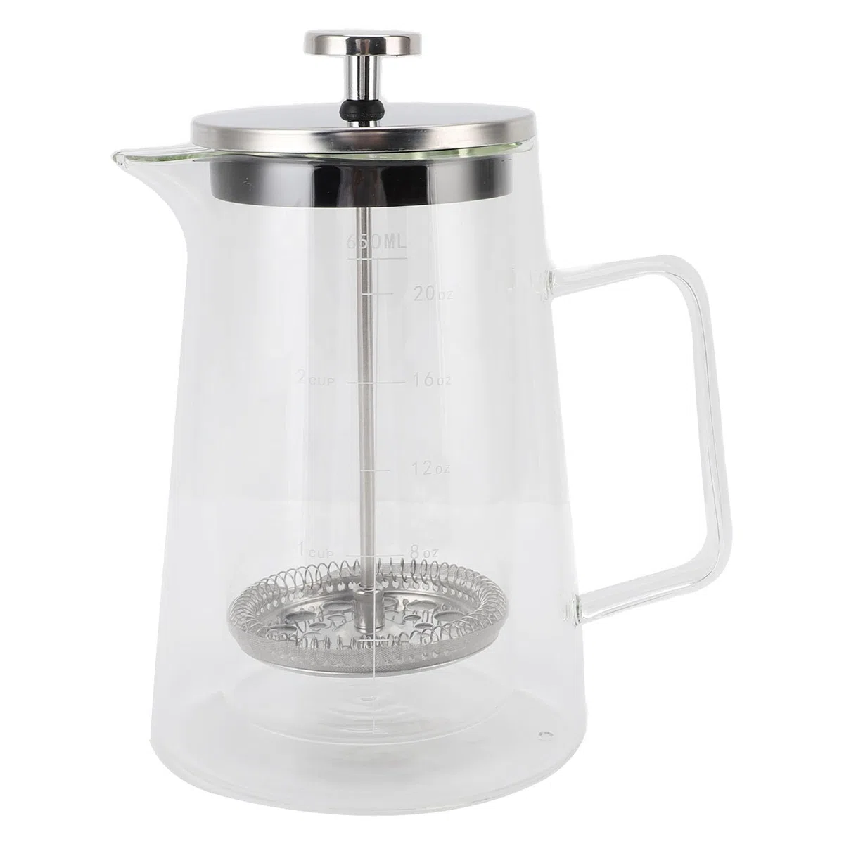 Fabater Caffettiera French Press a Doppia Parete in Vetro Borosilicato Ad Alta densità per Un'estrazione Ottimale, capacità 650 Ml, Adatta per Clubhouse
