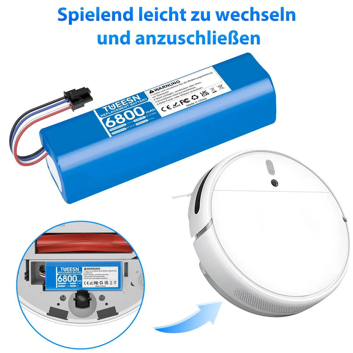 14,4 V 6800 mAh Batteria per Dreame L10s Ultra,D9 Pro D9 Max, D10/D10 Plus/D10s/L10/ L10s/Z10 Pro