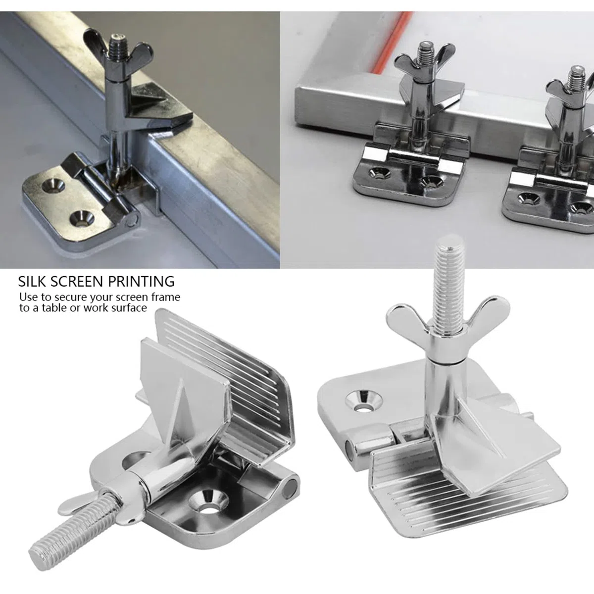 Morsetto a Cerniera a Farfalla, 2 Pezzi Morsetto a Cerniera a Farfalla per Telaio dello Schermo Serigrafia Morsetto a Cerniera per Telaio a Farfalla in Acciaio Inossidabile