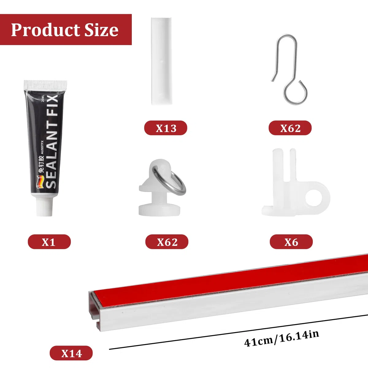 Binario Tenda Soffitto Autoadesivo, 14 * 41cm/570cm Soffitto Tenda Track Kit, Monte Soft Finestre Binario per Divisore per Stanze, Camper, Tende da Doccia, Camere da Letto e Finestre
