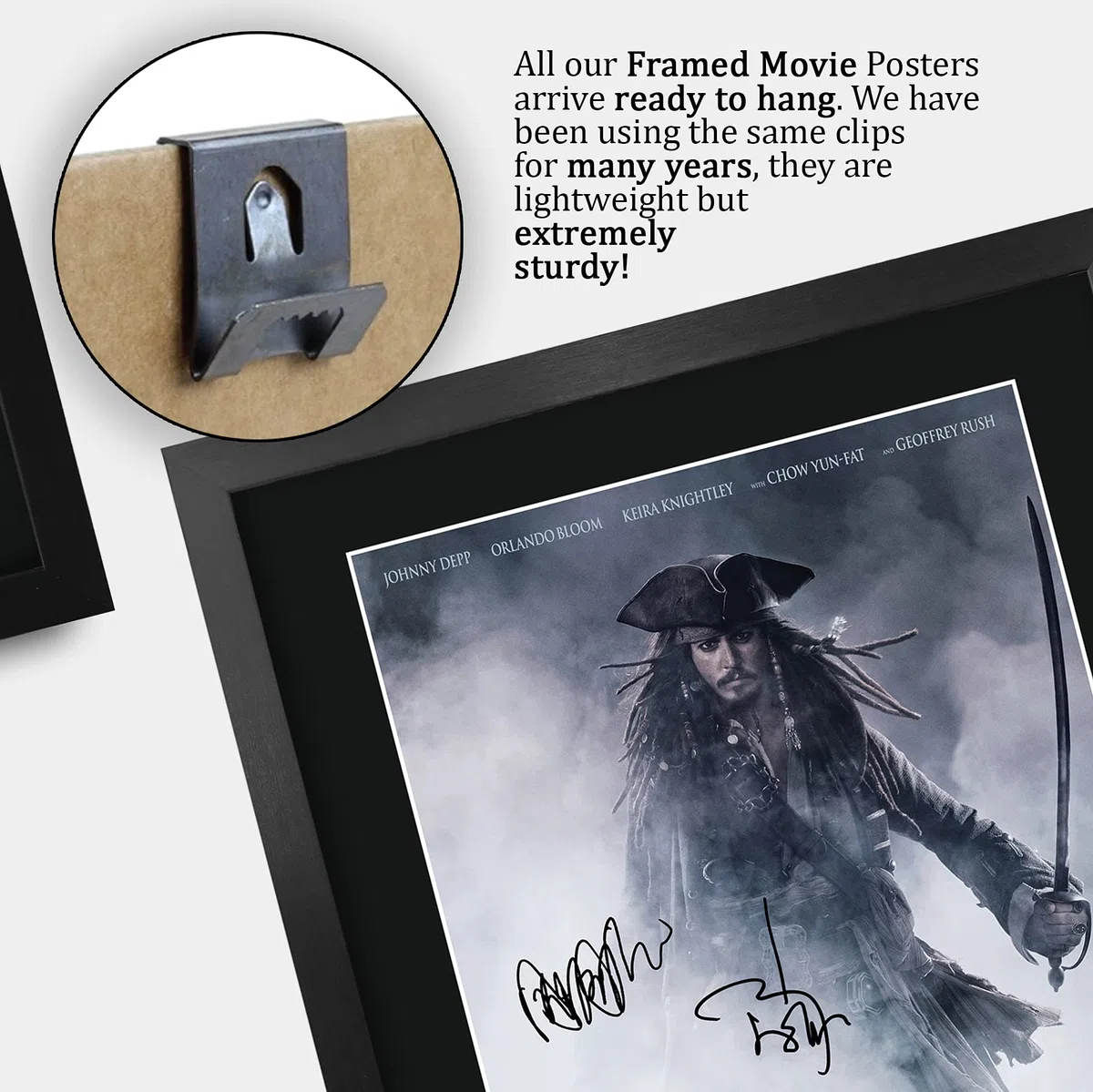 HWC Trading FR A3 Pirates of the Caribbean 3 At World's End Jonny Depp Regali Stampato Poster Firmato Autografo Immagine Per Film Memorabilia Tifosi - A3 Framed