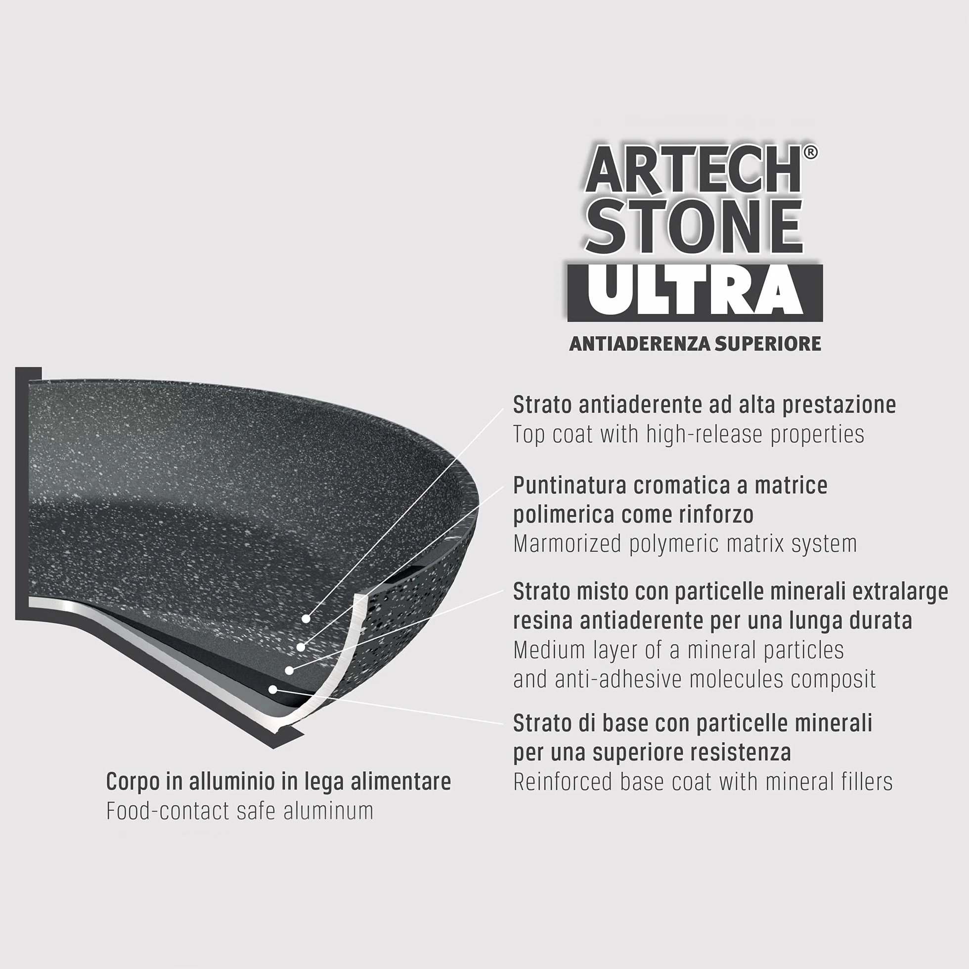 Moneta Tortiera Etnea, Alluminio Antiaderente Effetto Pietra, Nero, 24 cm