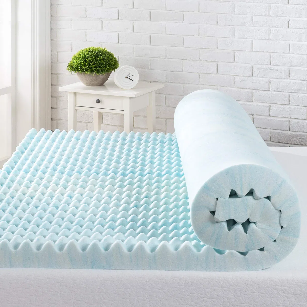 Zinus Cool Swirl, topper per materasso 160x190 cm - Altezza 7.6 cm - Materasso in schiuma di memoria rinfrescante - Topper per materasso - Certificato OEKO-TEX