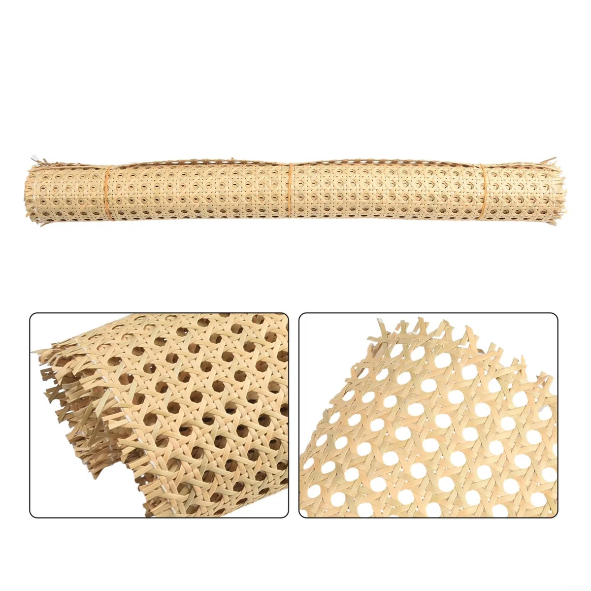 Rotolo di rete in rattan naturale, 50 x 200 cm, tessitura a mano, buona elasticità, alta traspirabilità, per fai da te, armadi, sedie, mobili e soffitti
