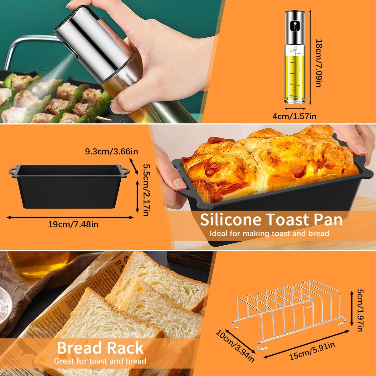 Accessori Airfryer per friggitrice ad aria calda Philips Airfryer 4000 Series Stacked Dual Basket NA460/00 NA462/70, 2 stampi in silicone per friggitrice ad aria calda da 10 l, altri accessori inclusi