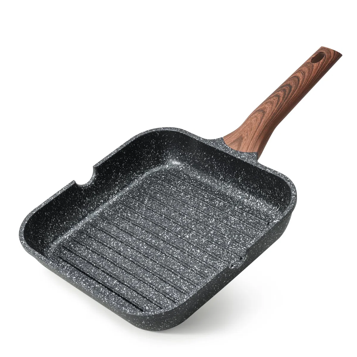 Kordisen Padella Bistecchiera Antiaderente 28 cm – Griglia Quadrata con Rivestimento in Granito, Doppio Beccuccio, Adatta a Tutti i Piani Cottura Inclusa Induzione, Senza PFOA