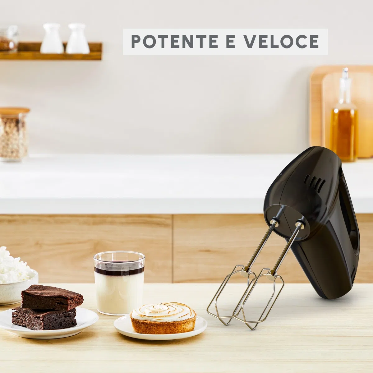 Moulinex Quick Mix Sbattitore, Veloce e potente, Robusto ed efficiente, Maniglia ergonomica, Semplice e Intuitivo, Nero, HM3108