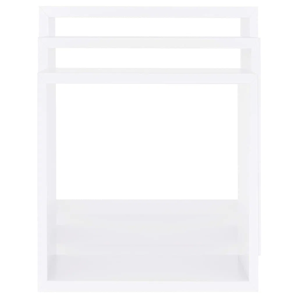 Generico Mensole a Cubo da Parete 3 pz Bianche in MDF,Bianco,3.25kg,323949