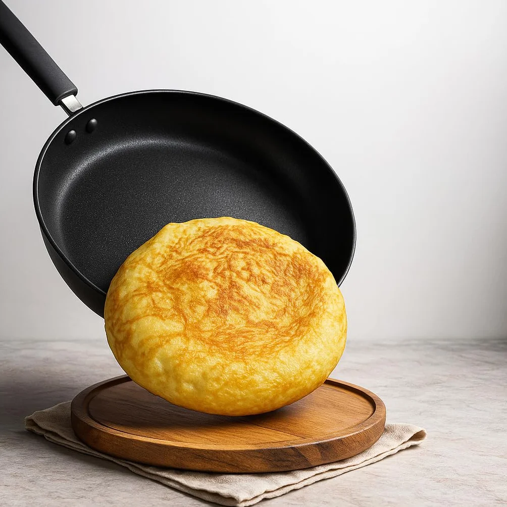 MGE - Girafrittata in Alluminio con Rivestimento Antiaderente - Padella Doppia per Frittata - Girafrittata Induzione - Padella per Frittata Doppia Antiaderente - Ø 26 cm