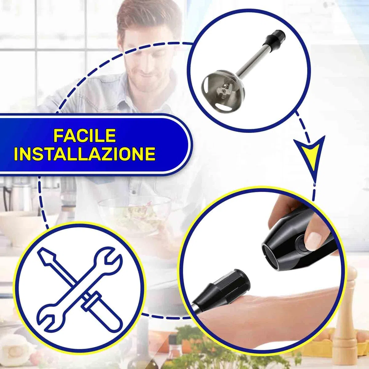 MONTERAL Gamba per Frullatore a Immersione con Codice Originale 12033217 per Bosch per Siemens - Garanzia di 10 Anni