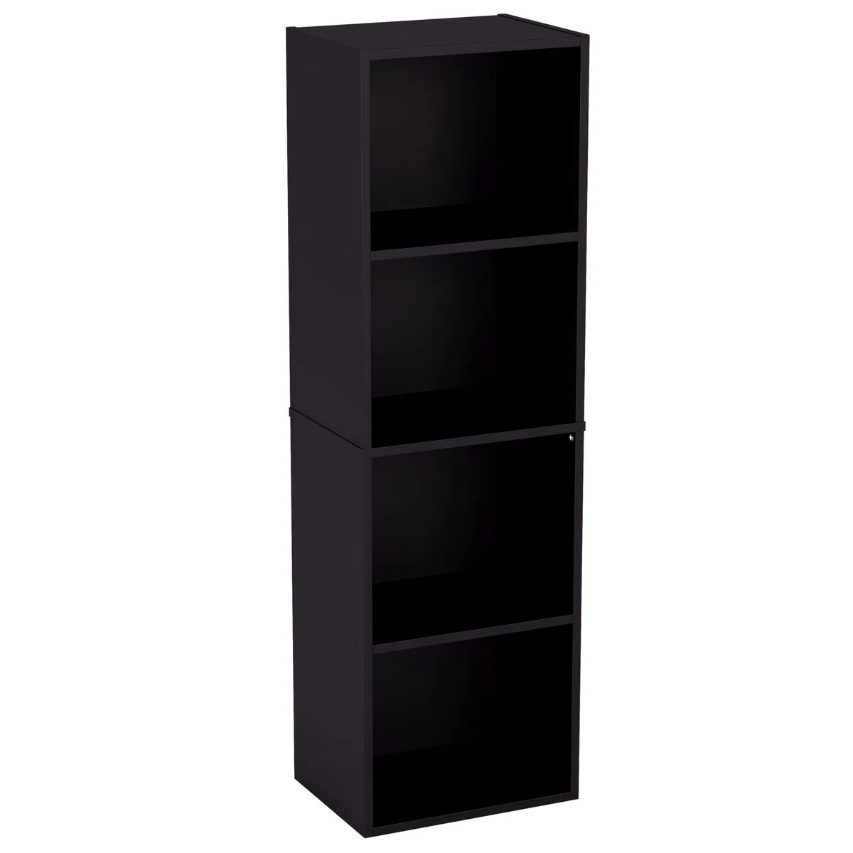 Vida Designs Oxford 4 Ripiano Cubo Libreria, Moderno Space-Saving Mobile contenitore for Soggiorno, Camera da letto or Ufficio, Autoportante Esposizione Shelf, H106xW32xD24cm (Nero)
