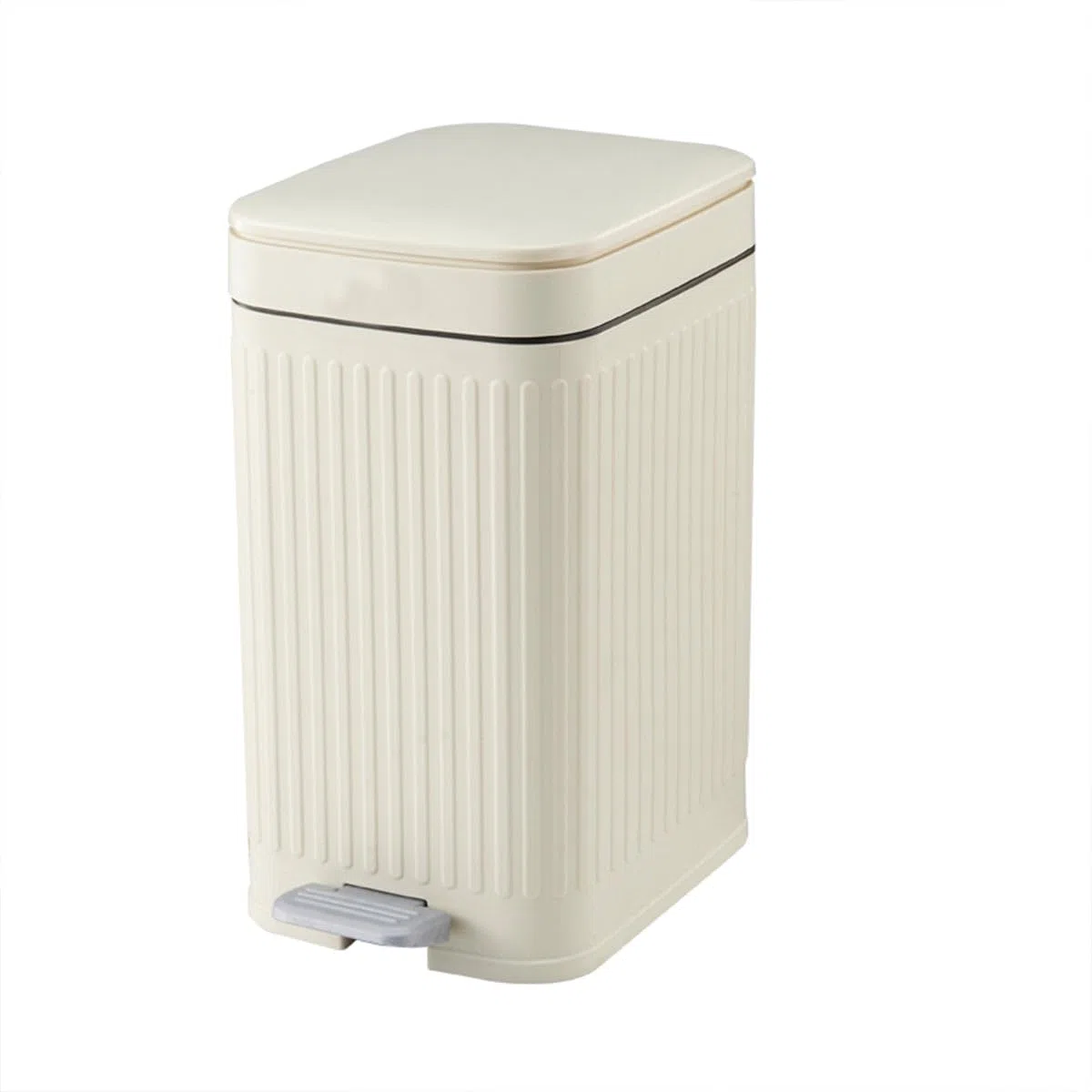 KITCHEN MOVE Pattumiera a pedale rettangolare stretta in plastica 10L AURA Bianco