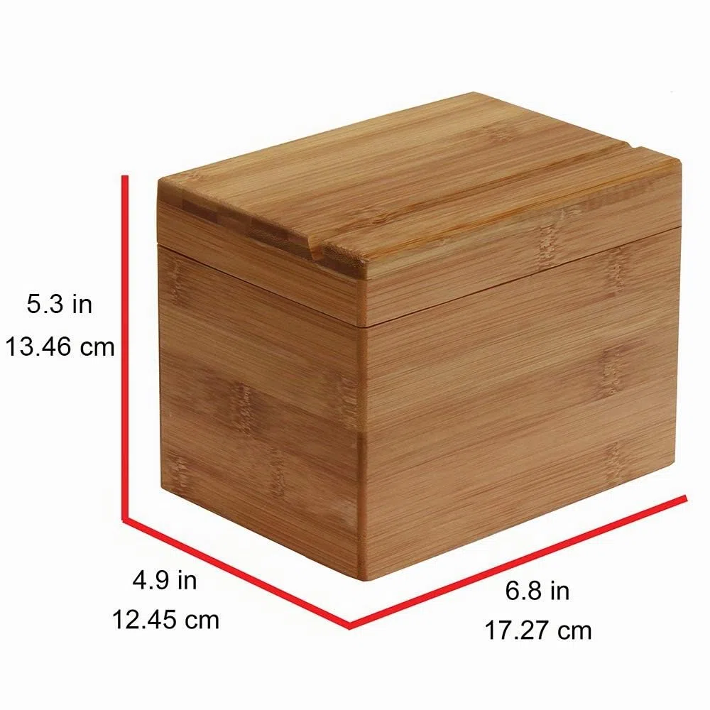 Oceanstar Bamboo Recipe Box with Divider, Natural by Oceanstar