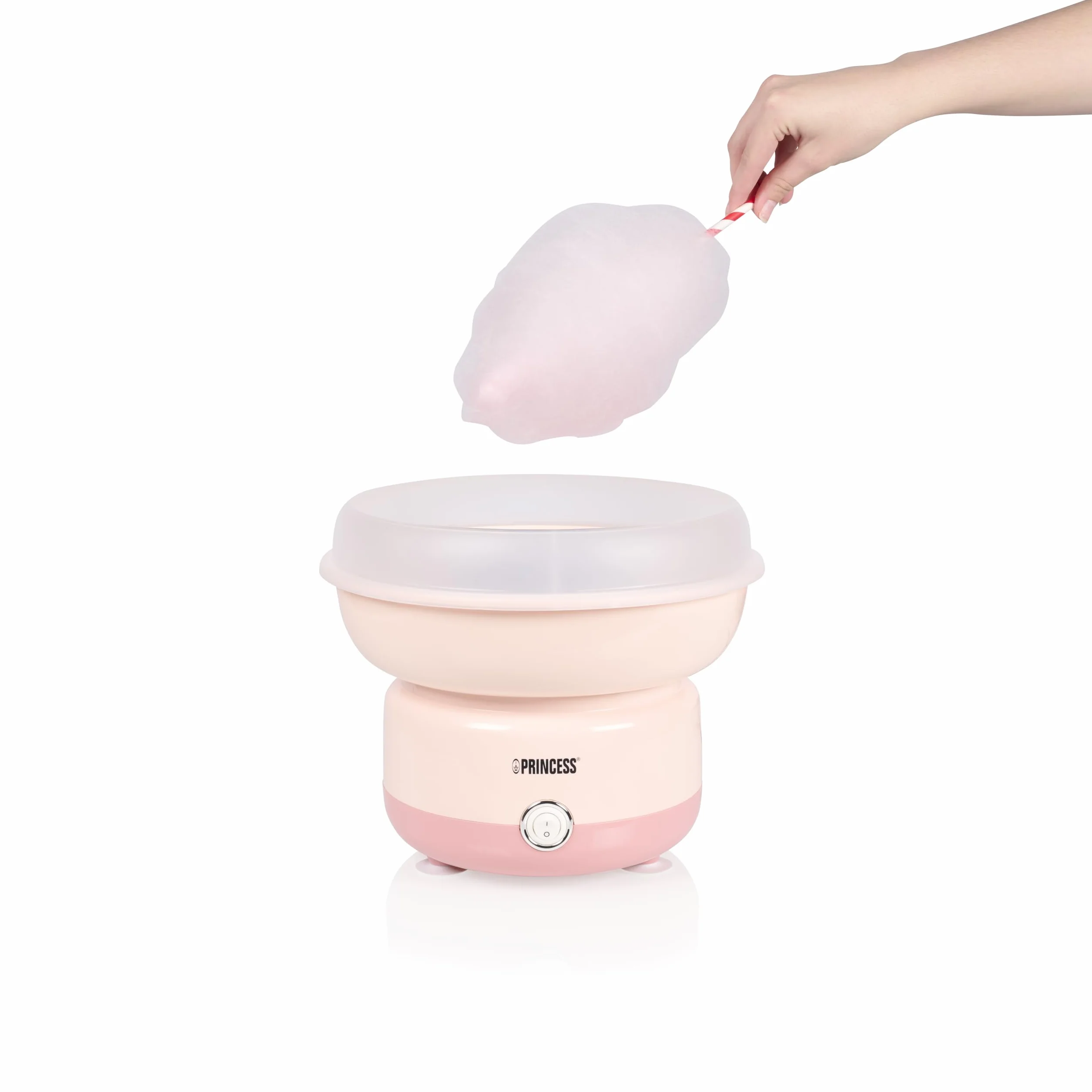 Princess Macchina per Zucchero Filato, 500W, Design Compatto, Parti Lavabili in Lavastoviglie, Con Bastoncini e Misurino, Senza BPA, Piedini Antiscivolo, Facile da Usare, 292990
