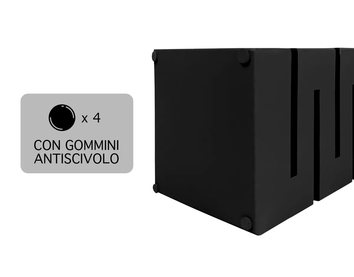 IlGruppone Portaombrelli Interno Esterno Elegante in Metallo Con Ganci Per Ombrellini Design Moderno - Modello 4 Nero