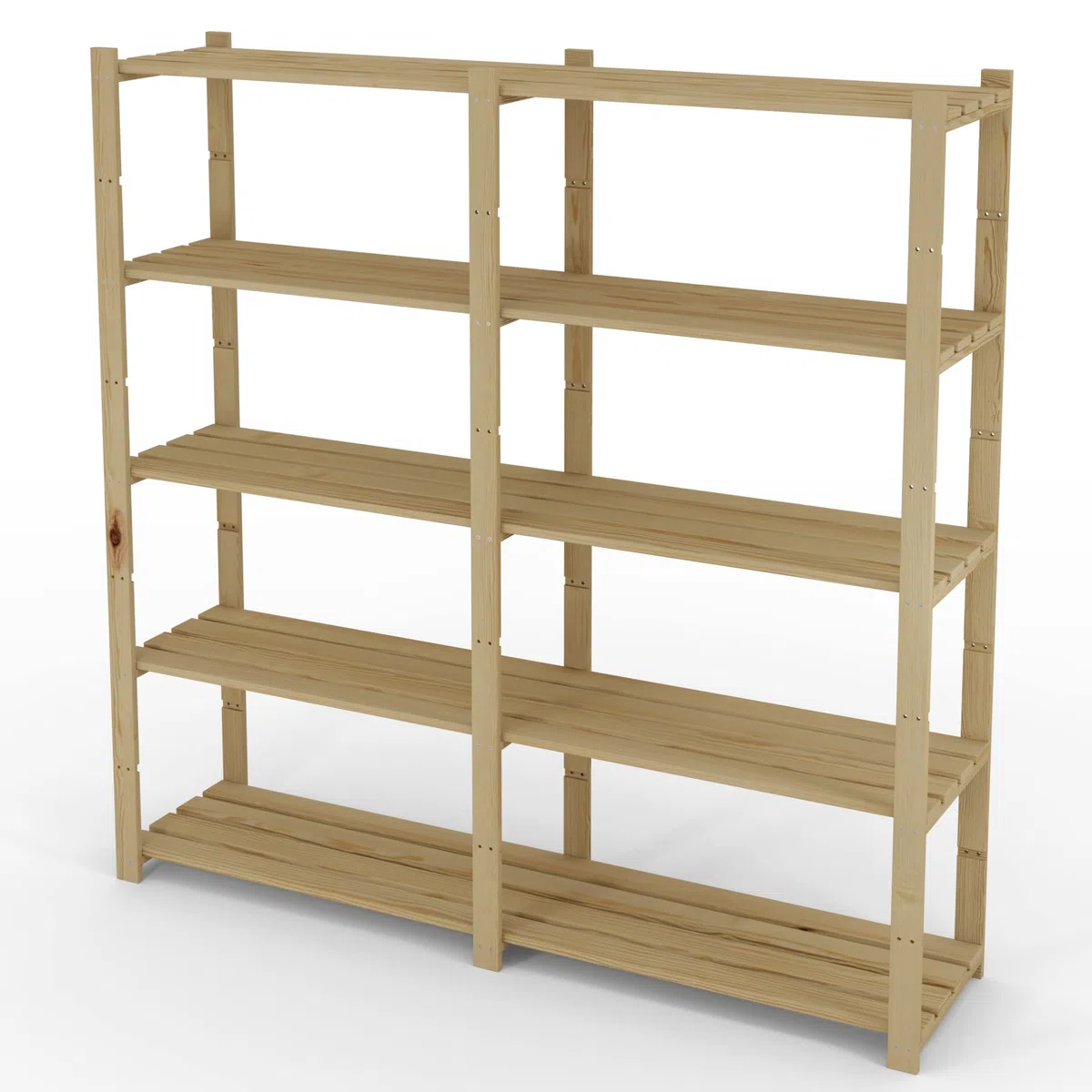 Lenmar Serie B Scaffale in legno di pino, legno beige chiaro, B-03, 170 x 170 x 40 cm, 5 ripiani, libreria, scaffalatura in legno, scaffalatura a 5 ripiani, scaffale per ufficio, soggiorno, scaffale