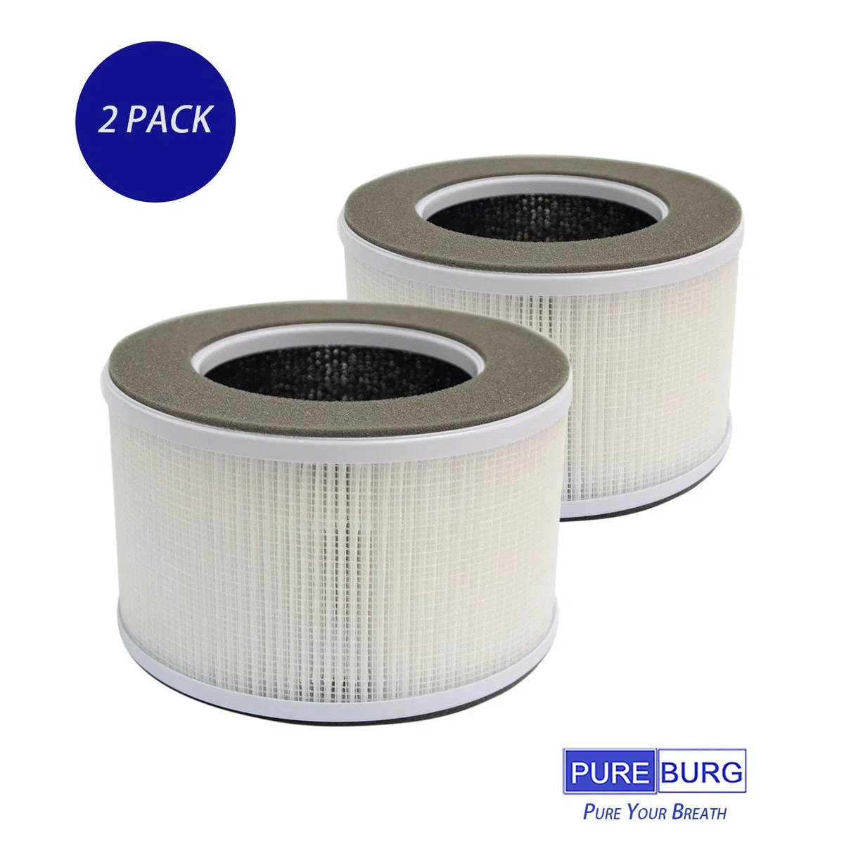 PUREBURG Confezione da 2 filtri HEPA di ricambio a 3 stadi compatibili con purificatore d'aria Pro Breeze PB-P03 4 in 1, codice articolo PB-P03F