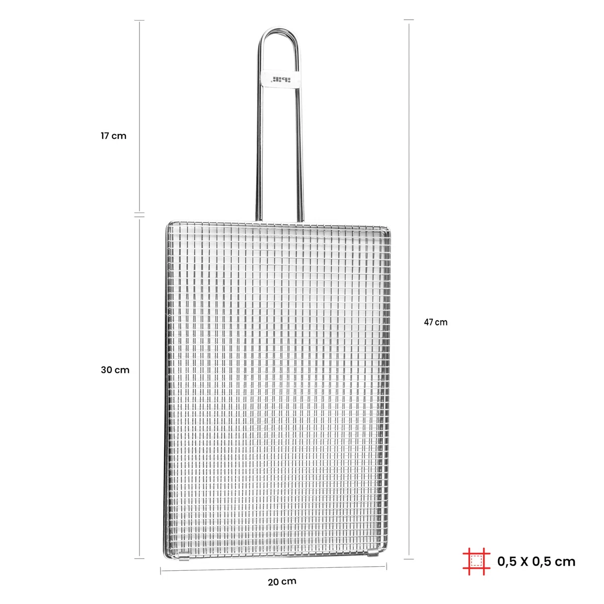 IBILI Griglia doppia per calamari - 30x20x1 cm - Acciaio inossidabile 18%