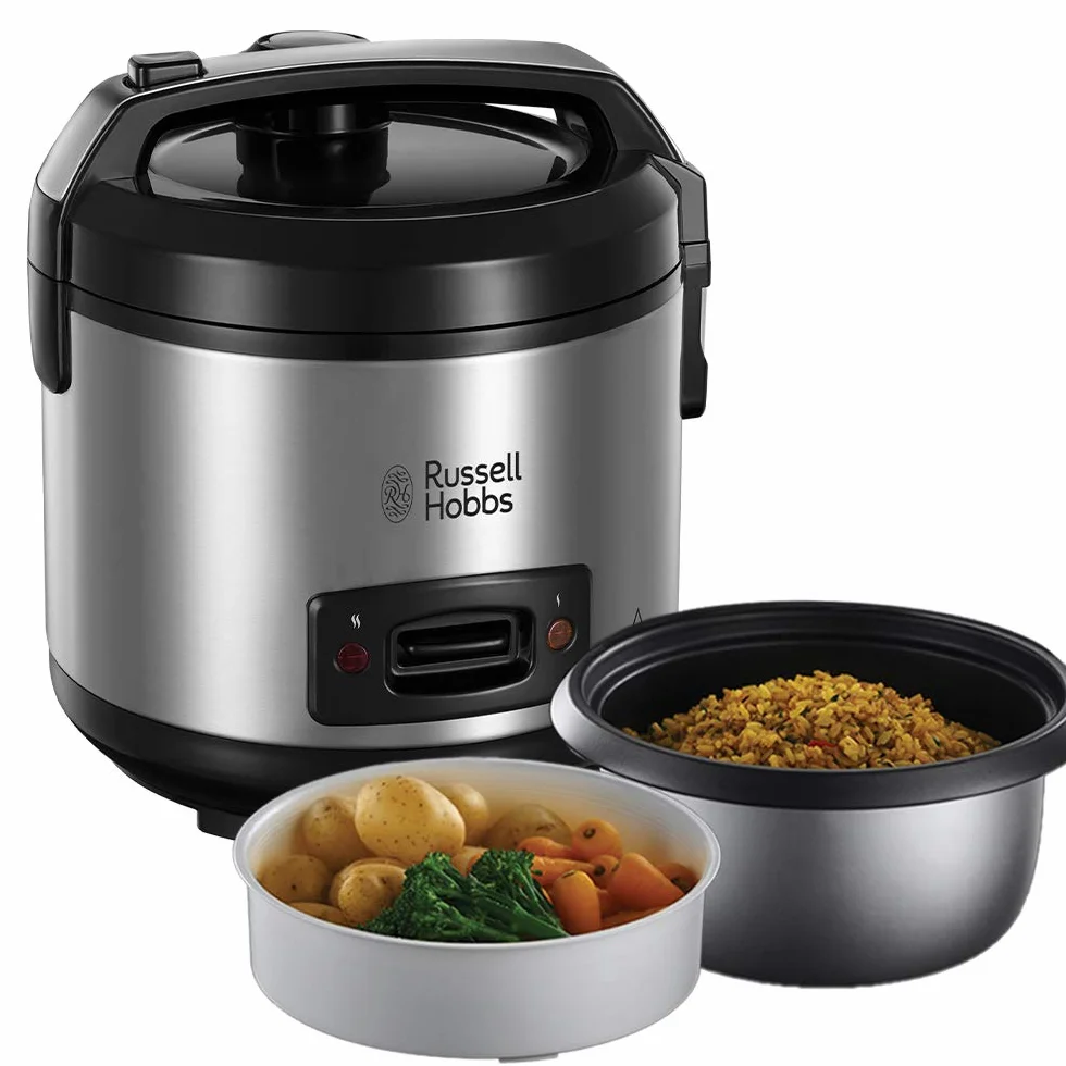 Russell Hobbs Cuociriso e Vaporiera 2 in 1, Multicottura, 6 tazze, 1.2 L, 500 W, Cesta per Carne e Verdure, Lavastoviglie ok, 27080-56 [Esclusiva Amazon]
