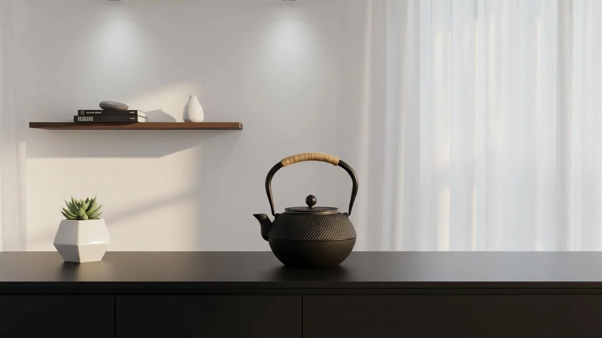 Teiera in ghisa 1,2 l – Teiera giapponese Tetsubin smaltata con colino da tè in acciaio inox – Nero – Teiera per tè sfuso, cerimonia del tè e cultura asiatica