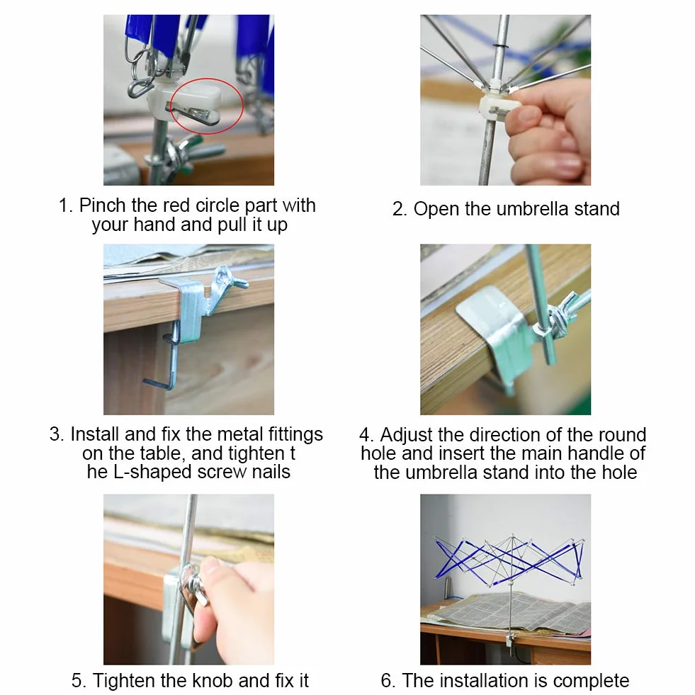 HEEPDD Avvolgitore per Palline di Filato, Yarn Ball Winder Holder Knitting Arcolaio Maglieria da Tavolo Ombrello Avvolgitore Filato