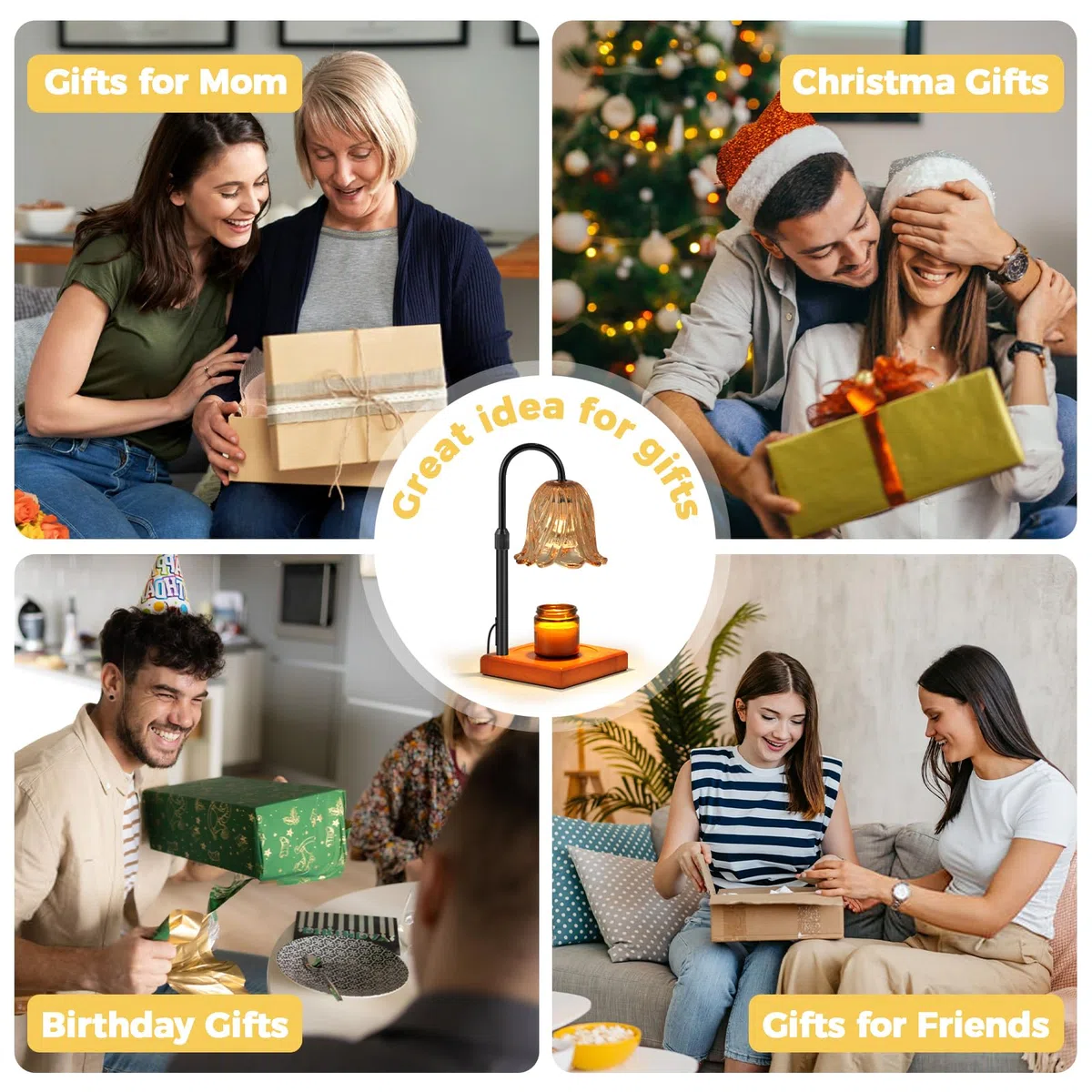 GODONLIF Lampada Riscaldante per Candele, Riscaldatore per Candele Dimmerabile, Altezza Regolabile, Riscaldatore per Cera per Decorazione della Casa in Camera da Letto e Soggiorno con 2 Lampadine.