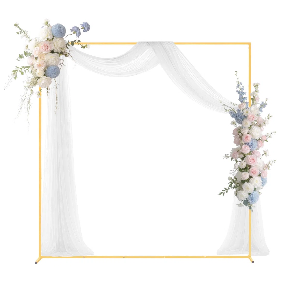VEVOR Supporto per Fondale ad Arco 2 x 2 m, Struttura Stabile, Facile da Montare, Set di Fondali ad Arco per Feste Quadrato in Metallo Dorato per Compleanno, Lauree, Decorazioni per Cerimonie