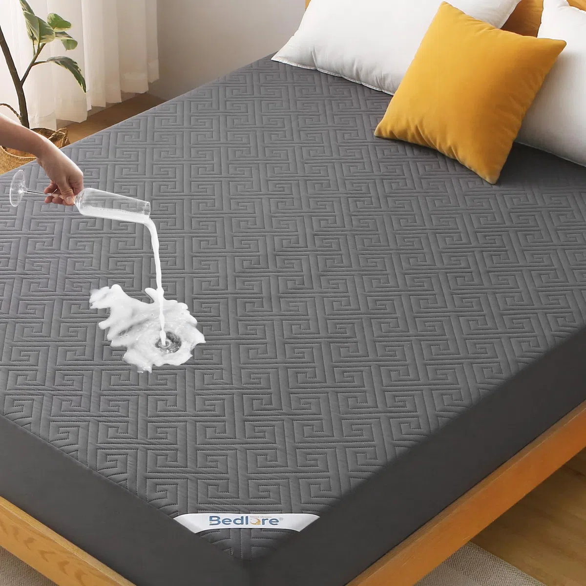 BEDLORE Coprimaterasso 140 x 200 cm, impermeabile con protezione materasso, berretto 30 cm con elasticità tutto intorno, protezione materasso certificato Oeko-TEX, coprimaterasso morbido e traspirante