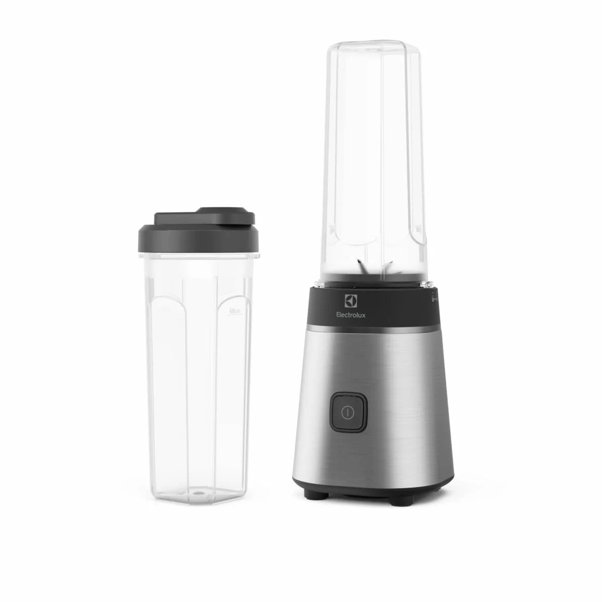 Electrolux Create 3 E3SB1-4ST Frullatore Sportivo 3 in 1 con Bottiglia Take Away BPA Free, Mixer Compatto e Potente in Acciaio Inox per Smoothie, Frullati e Bevande Energetiche