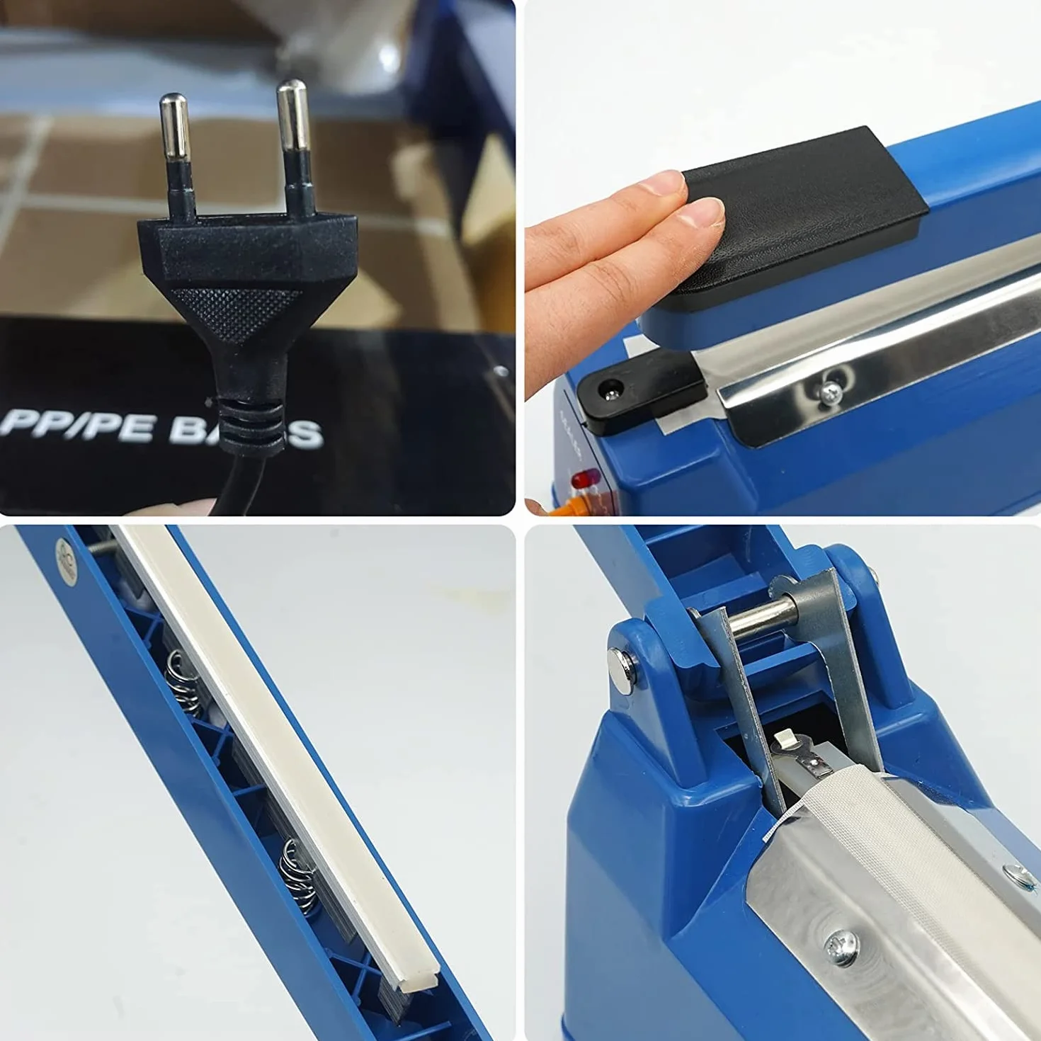 Termosaldatrice per Plastica Sacchetti 300mm Sigillatrice Macchina ad Impulsi Guarnizione Larga 3mm Impulse Heat Sealer for Mylar PP PE Alluminio Bags Macchina Sigillante Plastica