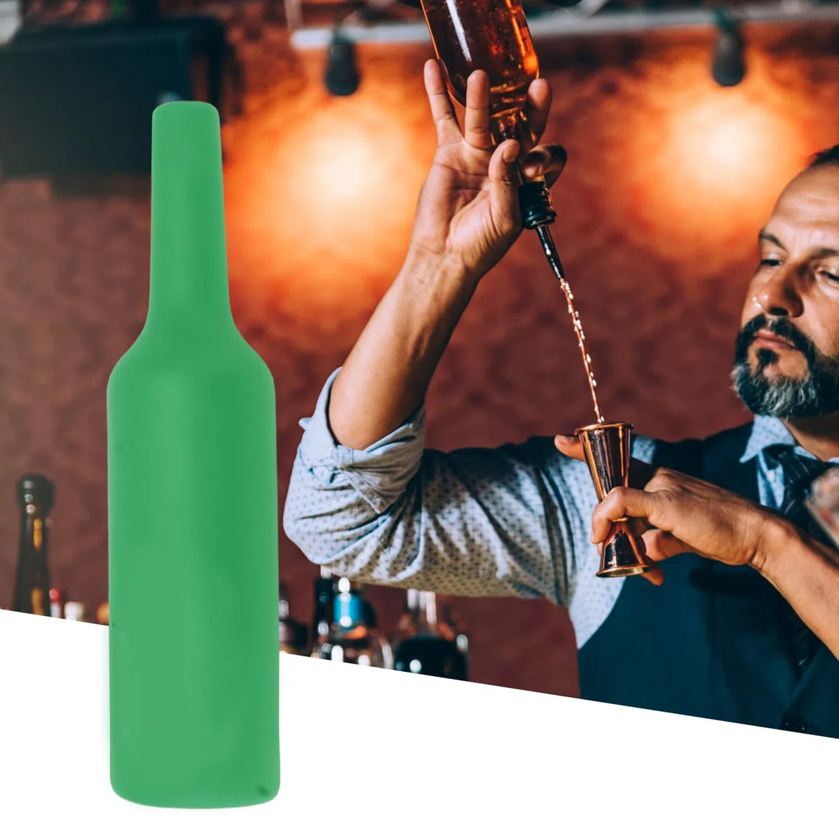 Bottiglia Allenamento Baristi in Silicone Morbido Antishock per Esercizi Barman Adatto a Tutte le Tecniche di Miscelazione Allenamento Peso Variabile Facile da Pulire Portatile