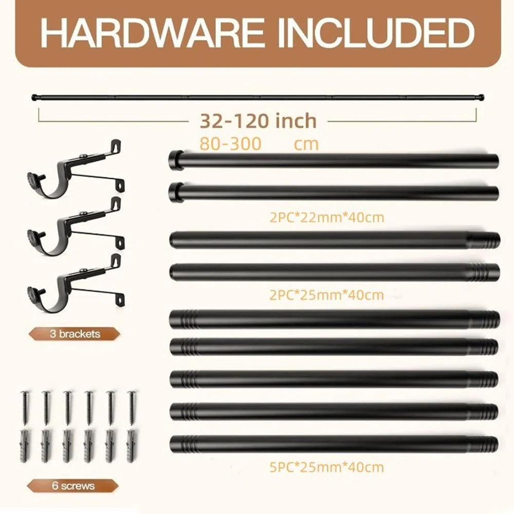 Bastoni per tende – Design in stile tappo terminale, aste per tende in metallo estensibili per tende per porte resistenti aste per tende da 2,5 cm di diametro (oro, 80 a 300 cm)